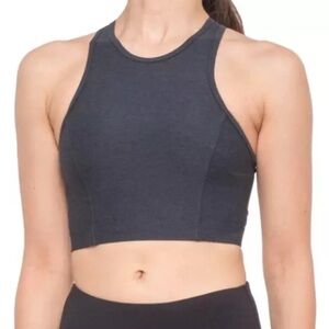 Outdoor Voices Athena Charcoal Grey Black Crop Top Sports Bra Size X-Small